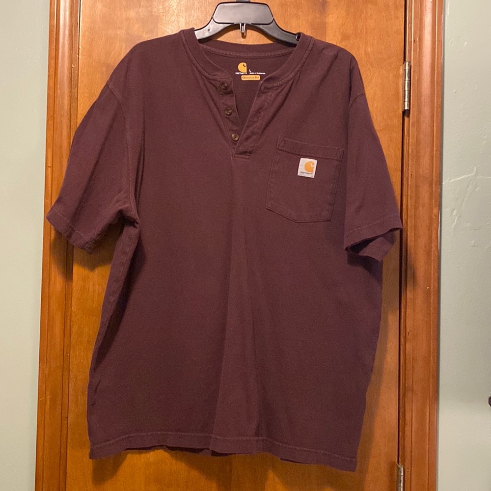 Mens Carhartt Short-Sleeve Pocket Henley T-Shirt